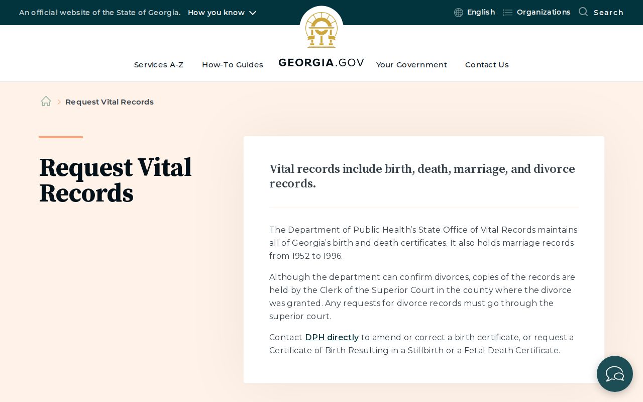 Georgia people search and official vital record ordering methods