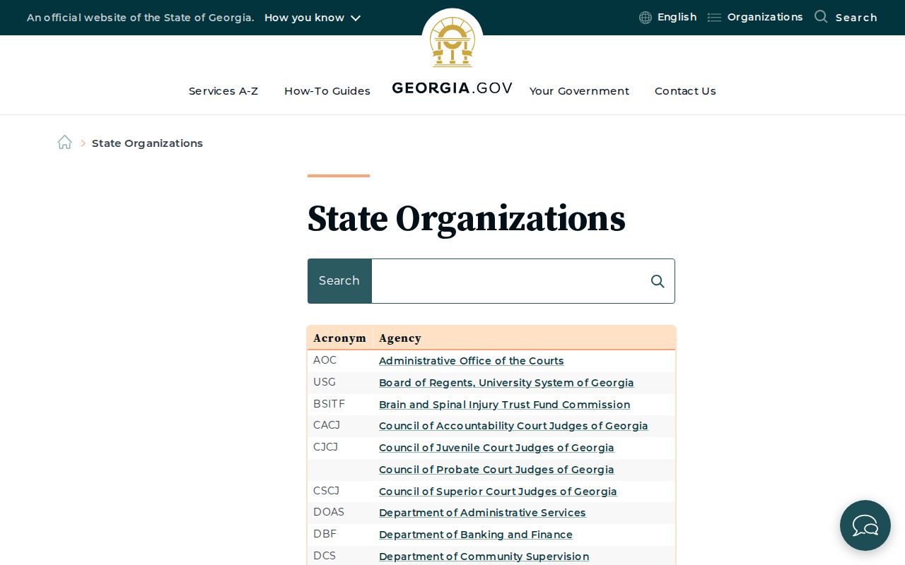 Georgia people directories state organization listing
